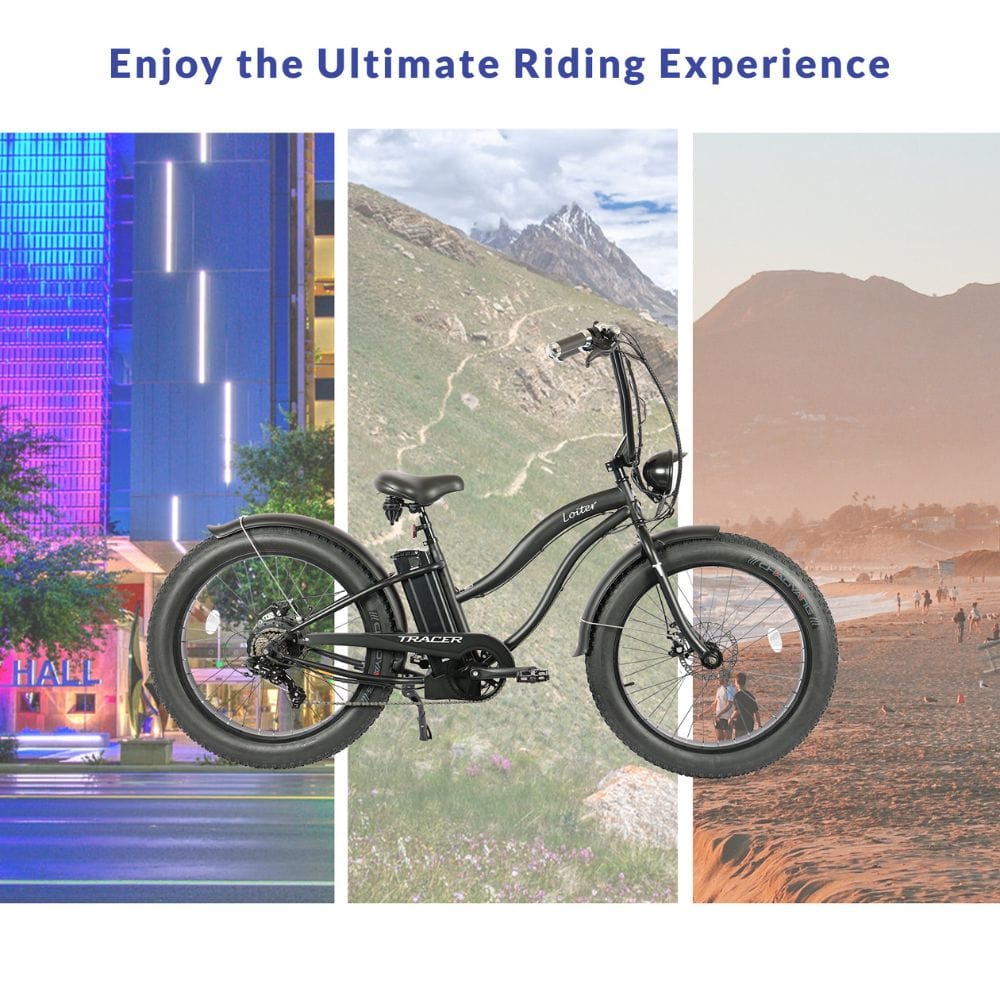 Loiter 26" Women's Beach Cruiser 500W Electric Bike Lifestyle