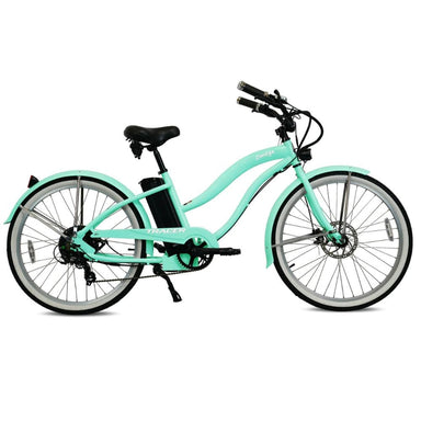 Omega 26" Women's Beach Cruiser Electric Bike Green