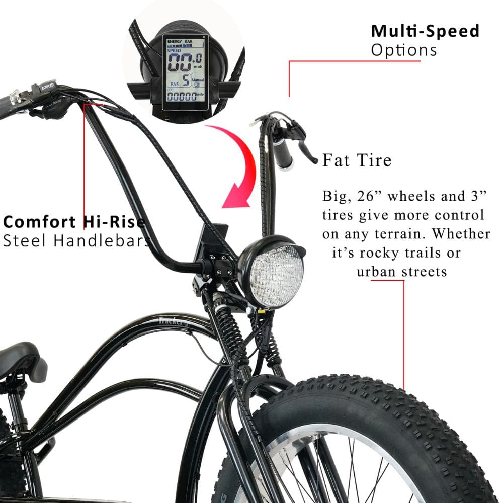 Tracker DS7 Speed Stretch E-Bike with Classic Dual Springer Fork Front Details