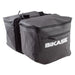 Gray bicycle pannier bag with 'Bikase' branding on a white background