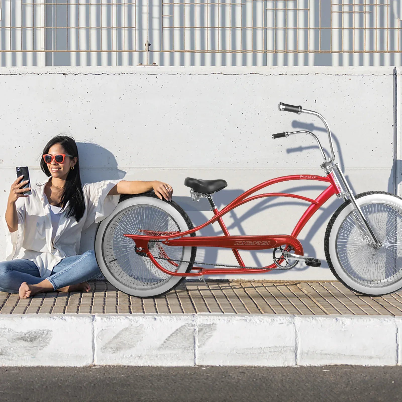 Micargi Bronco Pro 26” Stretch Cruiser Bike