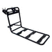 Black metal luggage rack on a white background