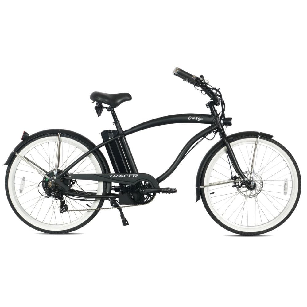 Tracer Omega 26" Men's Beach Cruiser 500W Electric Bike Black