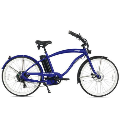 Tracer Omega 26" Men's Beach Cruiser 500W Electric Bike Blue
