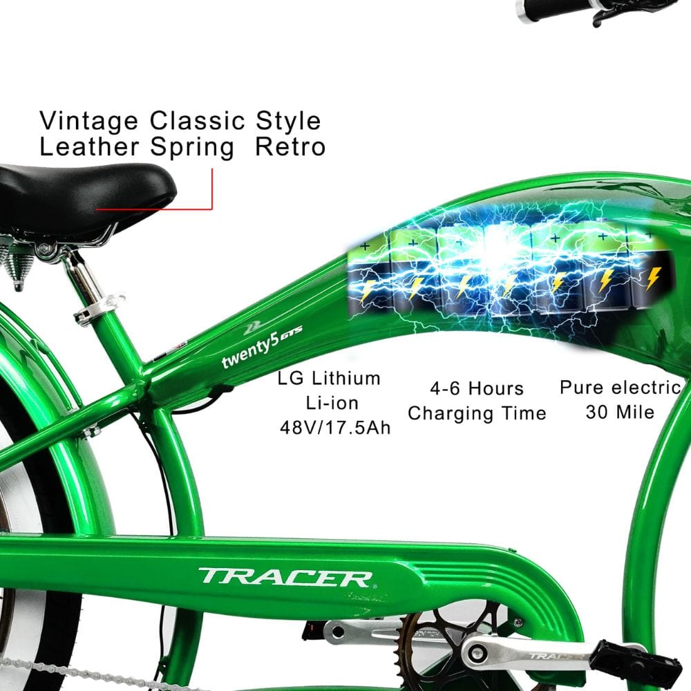 Tracer Twenty5 GTS 500W 26" Cruiser E-Bikes