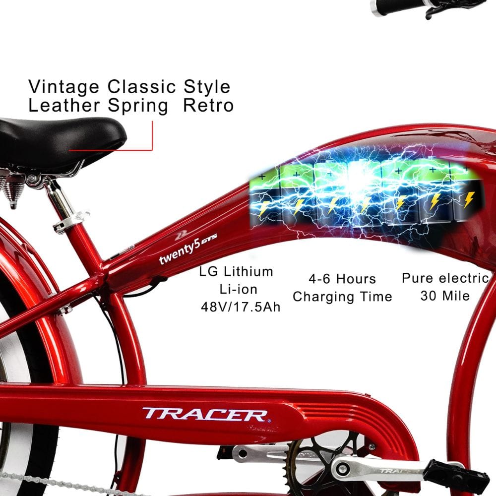 Tracer Twenty5 GTS 500W 26" Cruiser E-Bikes